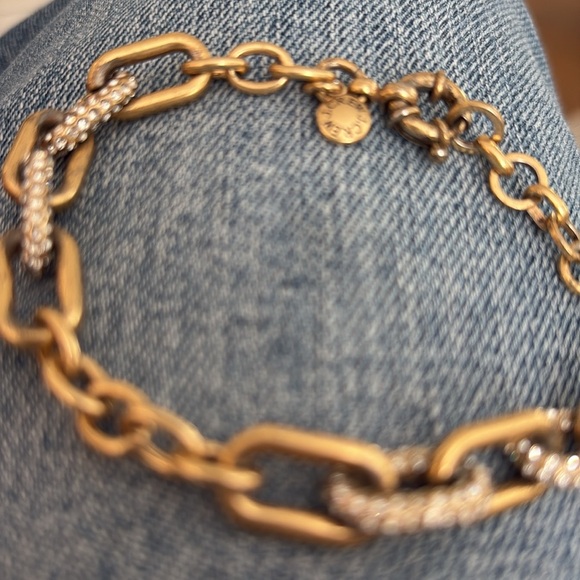 J. Crew Gold Chain-Link Bracelet with Sparkling Accents - Picture 3 of 3